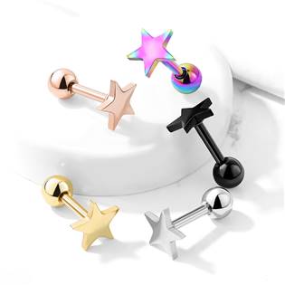 CP1055-GD Cartilage piercing do ucha hvězdička