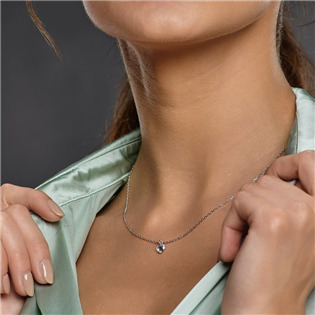 NB-0204-CR Minimalistický stříbrný náhrdelník se srdcem Crystals from Swarovski® Crystal