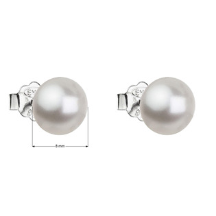 EG2080-WH Stříbrné náušnice s perličkami Crystals from Swarovski® WHITE