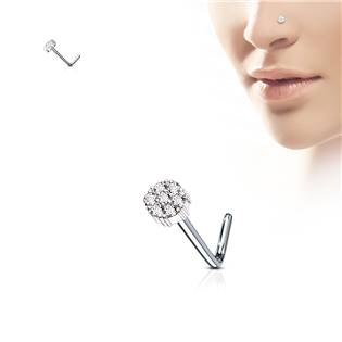 N0080-C Zahnutý piercing do nosu
