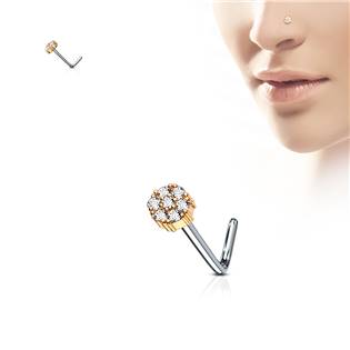 N0080-C Zahnutý piercing do nosu