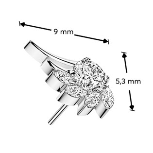 TIT1710 Ozdobná část k PUSH IN piercingu TITAN