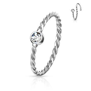 N0130-AB Piercing do nosu - kruh se zirkonem