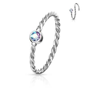 N0130-AB Piercing do nosu - kruh se zirkonem