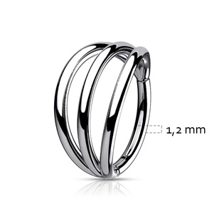 TIT1126ST-1208 Segment trojitý kruh - helix / cartilage / tragus piercing TITAN