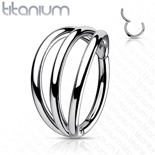 TIT1126ST-1208 Segment trojitý kruh - helix / cartilage / tragus piercing TITAN