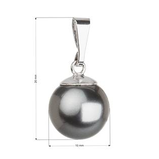 EG1002-GR Stříbrný přívěsek se šedou perlou Crystals from Swarovski®