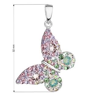 EG1016-SK Stříbrný přívěšek motýlek s krystaly Crystals from Swarovski® Sakura