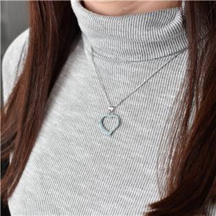 EG1021-LB Stříbrný přívěšek srdíčko s krystaly Crystals from Swarovski®, Light Blue