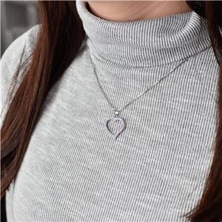 EG1021-VI Stříbrný přívěšek srdíčko s krystaly Crystals from Swarovski®, Violet