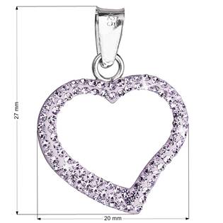 EG1021-VI Stříbrný přívěšek srdíčko s krystaly Crystals from Swarovski®, Violet