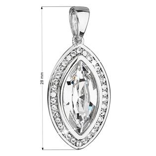 EG1038 Stříbrný přívěšek oválek s krystaly Crystals from Swarovski®