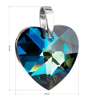 EG1063-BB Stříbrný přívěšek srdce Crystals from Swarovski® Bermuda Blue