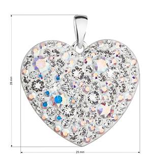 EG1133-AB Stříbrný přívěsek s krystaly Swarovski, AB