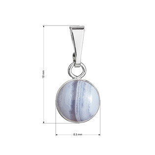 EG1191 Stříbrný přívěsek s pravým minerálním kamenem Achát Blue Lace