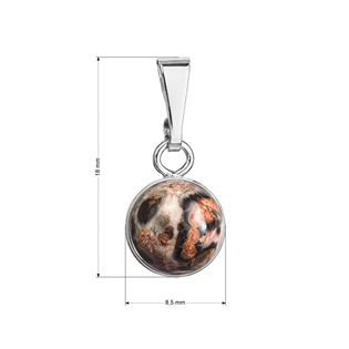 EG1194 Stříbrný přívěsek s pravým kamenem Jaspis Leopard Skin