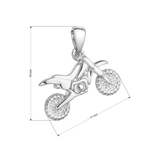 EG1217 Stříbrný přívěsek motorka cross