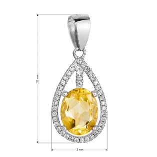 EG1241 Stříbrný přívěsek žlutý zirkon citrine