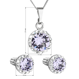 EG1279 Sada šperků s krystaly Swarovski náušnice, řetízek a přívěsek