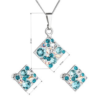 EG1281 Sada šperků s krystaly Swarovski náušnice, řetízek a přívěsek