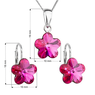 EG1282 Sada šperků s krystaly Swarovski náušnice, řetízek a přívěsek