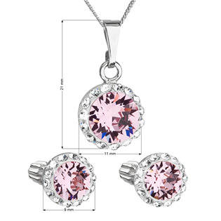 EG1283 Sada šperků s krystaly Swarovski náušnice, řetízek a přívěsek