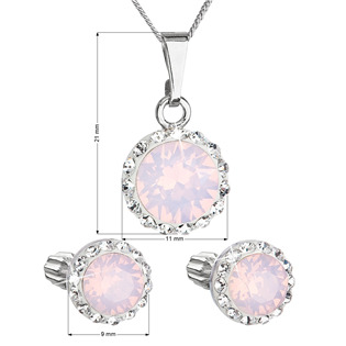EG1284 Sada šperků s krystaly Swarovski náušnice, řetízek a přívěsek
