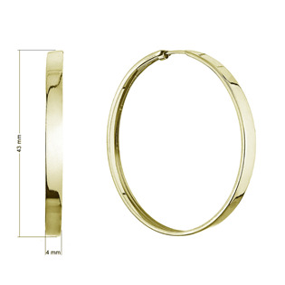 EG1356-GD Stříbrné pozlacené náušnice kruhy 43mm