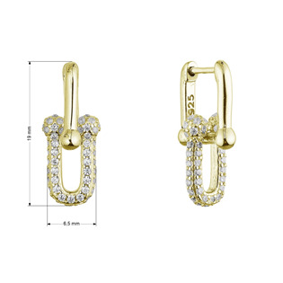 EG1527-GD Pozlacené stříbrné náušnice elegantní uzle