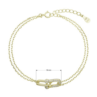 EG1537-GD Pozlacený stříbrný náramek s elegantním uzlem