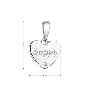 EG1550 Stříbrný přívěsek srdíčko "happy"