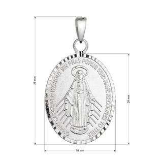 EG1577 Stříbrný přívěsek madailon Madonka