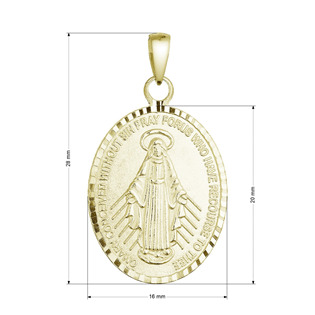 EG1577-GD Pozlacený stříbrný přívěsek madailon Madonka