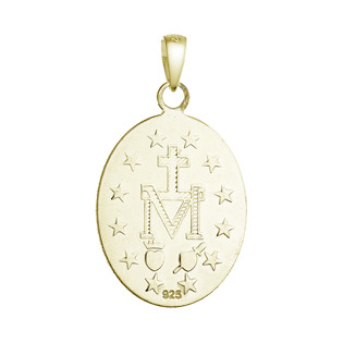 EG1577-GD Pozlacený stříbrný přívěsek madailon Madonka
