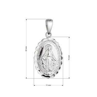 EG1582 Stříbrný přívěsek madailonek Madonka
