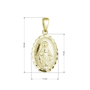 EG1582-GD Pozlacený stříbrný přívěsek madailonek Madonka