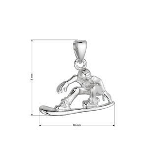 EG1625 Stříbrný přívěsek snowboard