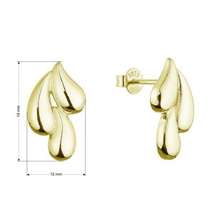 EG1655-GD Pozlacené stříbrné náušnice stékající kapky 61083