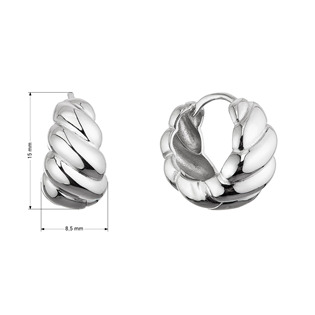 EG1664 Stříbrné náušnice kruhy CROISSANT