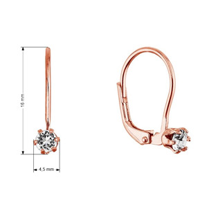 EG1702-RD Pozlacené visací náušnice se Swarovski krystalem