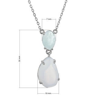 EG1828 Stříbrný náhrdelník s akvamarínem a chalcedonem