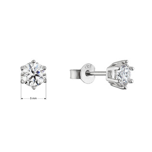 EG1863 Stříbrné náušnice MIA moissanite 5mm