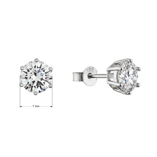 EG1864 Stříbrné náušnice MIA moissanite 7mm