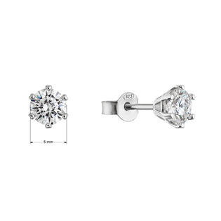 EG1865 Stříbrné náušnice MIA moissanite 5mm