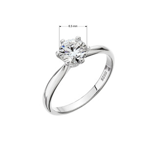 EG1869-52 Stříbrný prsten MIA moissanite