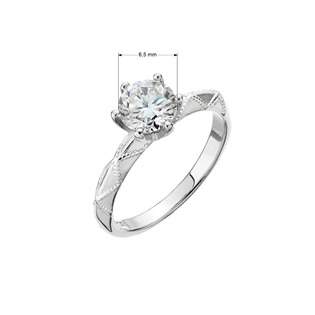 EG1871-53 Stříbrný prsten MIA moissanite