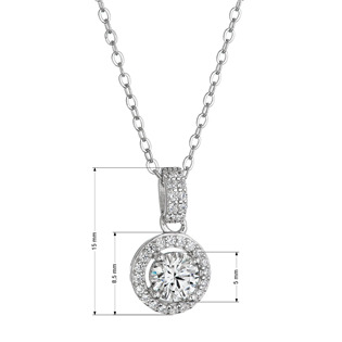 EG1886 Stříbrný náhrdelník AURORA moissanite