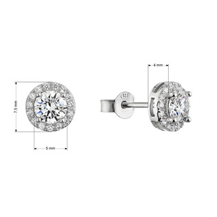 EG1887 Stříbrné náušnice AURORA moissanite
