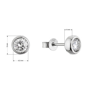 EG1888 Stříbrné náušnice AMELIA moissanite