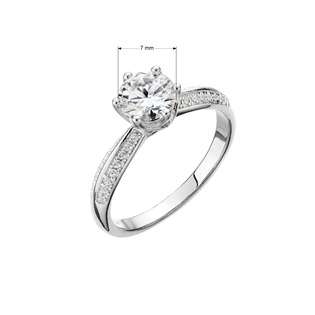 EG1889-55 Stříbrný prsten MIA zdobený moissanite